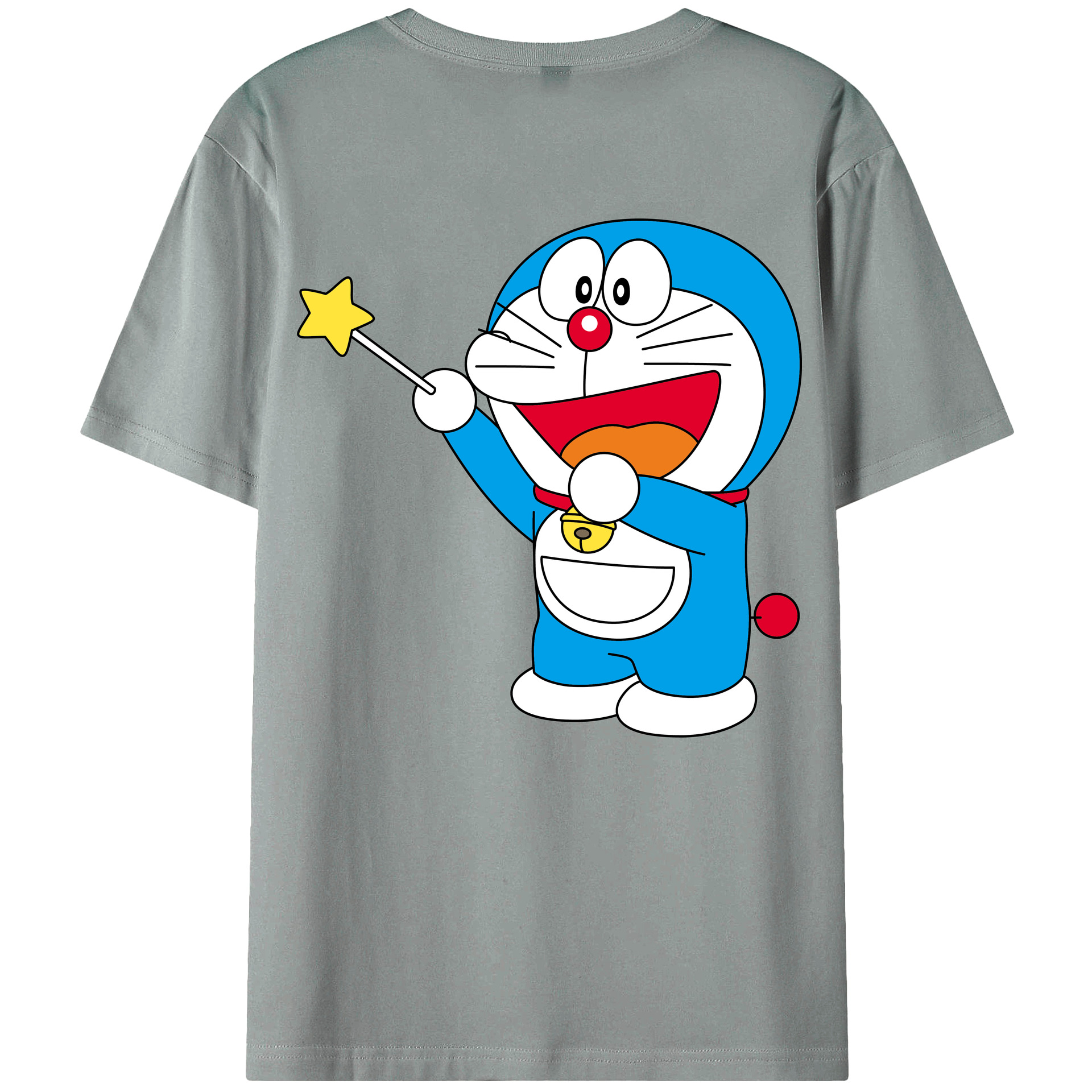 （画像用） ドラえもん Doraemon 綿100％ メンズ半袖Tシャツ（バックプリント） 通気性